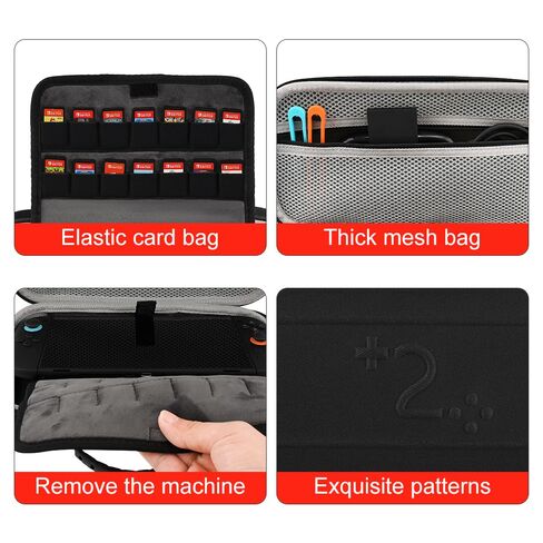 الحالات الحاملة المتوافقة مع حالة Nintendo Switch 2 ، حقيبة سعة كبيرة وقائية سعة سعة محمولة محمولة للمفتاح 2 ، مع 14 فتحات بطاقة اللعبة وجيوب لوحدة التحكم والملحقات in Kuwait
