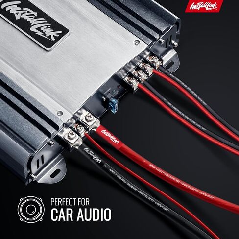 Install Link 14 AWG Gauge Speaker Wire (100 Feet) Car or Home Theater (OFC) | Pure OFC Copper, 14/2 Speaker Cable, 2-Conductor, Frosted Red/Black, Easy Strip, Polarity ID, for Car Audio & Home Stereo in Kuwait