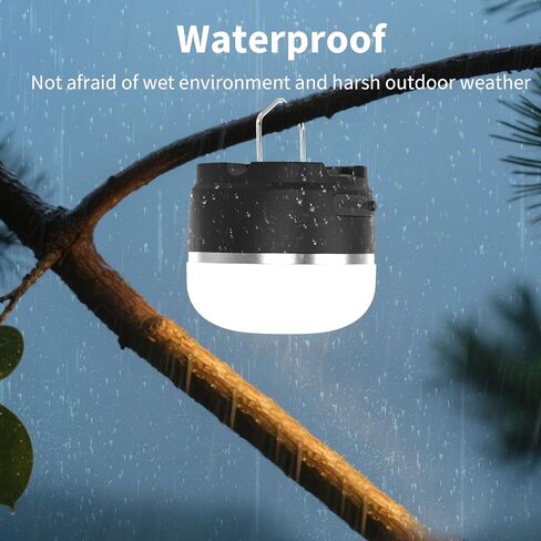 Rechargeable Camping Lantern 8000mAh, Portable RGB Hanging Lights Magnetic Base, Waterproof LED Tent Lights for Camping, Hurricane, Hiking, Home Emergencies, Outdoor Party - Black in Saudi Arabia
