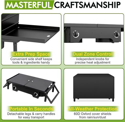 2250،00 BTU 3 موقد بروبان في الهواء الطلق مع الطاولات الجانبية للزجاج الأمامي والطي ، وموقد التخييم الثقيل لشواء الفناء الخلفي ، والذوبان والطبخ RV in Kuwait