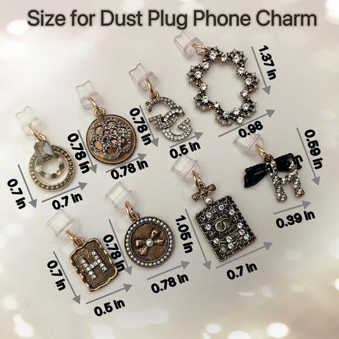 8PCS Charms for E-Reader/Cell Phone: Vintage Bling Dust Plug Charm Compatible with 4 PCS Type C/USB C Charging Port & 4PCS Lightning Port, Plug Cover Protectors for Book Lover Gift in Saudi Arabia