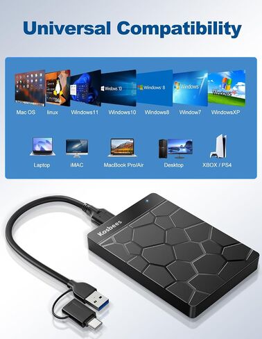 محركات أقراص صلبة خارجية 500 جيجا بايت ، محرك أقراص ثابتة محمولة لنظام التشغيل Windows ، متجر HDD خارجي للغاية متوافق مع الكمبيوتر الشخصي ، MAC ، الكمبيوتر المحمول ، PS4 ، Xbox One ، Xbox 360 ؛ التوصيل والتشغيل جاهزًا in Saudi Arabia