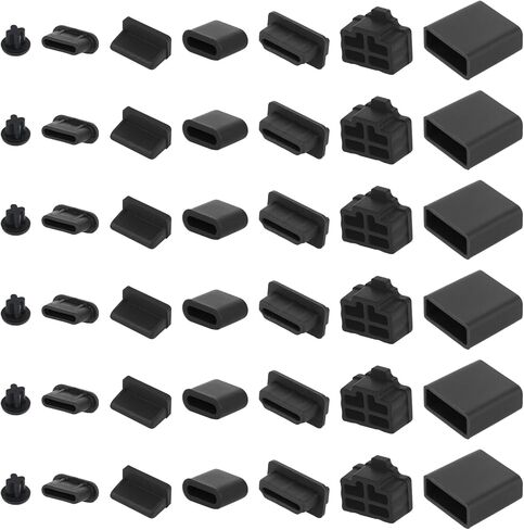 50 pcs 7 أنواع غطاء قابس USB الغبار ، سليكون USB C غبار المقابس المقاومة للهواتف المحمولة لـ USB-A أنثى/ذكر ، Type-C ، HDMI ، 3.5 ملم سماعة الرأس ، RJ45 Ethernet Protector Stoppers in Saudi Arabia