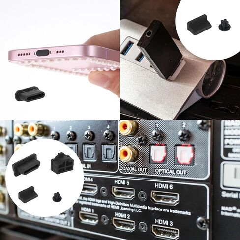 50 pcs 7 أنواع غطاء قابس USB الغبار ، سليكون USB C غبار المقابس المقاومة للهواتف المحمولة لـ USB-A أنثى/ذكر ، Type-C ، HDMI ، 3.5 ملم سماعة الرأس ، RJ45 Ethernet Protector Stoppers in Saudi Arabia