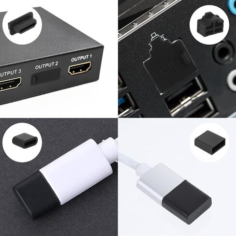 50 pcs 7 أنواع غطاء قابس USB الغبار ، سليكون USB C غبار المقابس المقاومة للهواتف المحمولة لـ USB-A أنثى/ذكر ، Type-C ، HDMI ، 3.5 ملم سماعة الرأس ، RJ45 Ethernet Protector Stoppers in Saudi Arabia