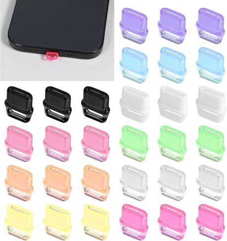 USB C Dust Plug, 30 Pcs Colorful Dust Plug Charm Type C Charging Port Cover USB Cover Cap Plastic Plugs Protector Cap with Hanging Hole Compatible with All Type-C Devices Phones Earphones Laptops in Saudi Arabia