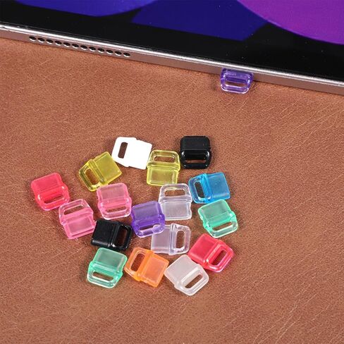 USB C Dust Plug, 30 Pcs Colorful Dust Plug Charm Type C Charging Port Cover USB Cover Cap Plastic Plugs Protector Cap with Hanging Hole Compatible with All Type-C Devices Phones Earphones Laptops in Saudi Arabia