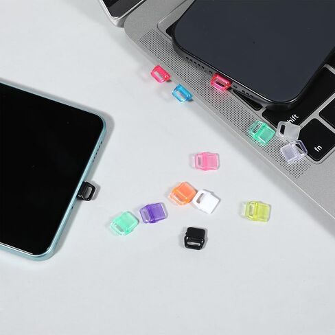 USB C Dust Plug, 30 Pcs Colorful Dust Plug Charm Type C Charging Port Cover USB Cover Cap Plastic Plugs Protector Cap with Hanging Hole Compatible with All Type-C Devices Phones Earphones Laptops in Saudi Arabia
