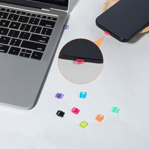 USB C Dust Plug, 30 Pcs Colorful Dust Plug Charm Type C Charging Port Cover USB Cover Cap Plastic Plugs Protector Cap with Hanging Hole Compatible with All Type-C Devices Phones Earphones Laptops in Saudi Arabia