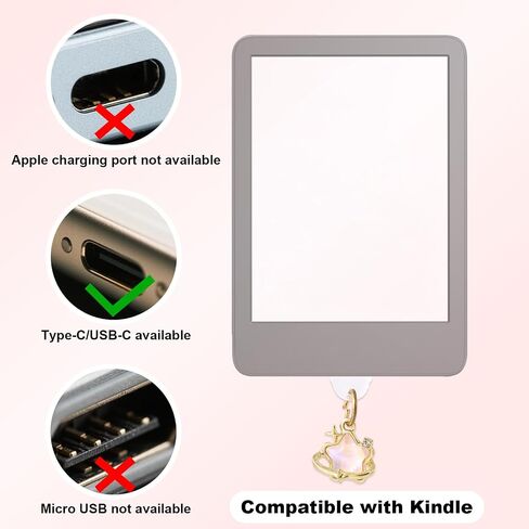 8pcs Colorful Dust Plug Charm for Type C/USB C, 8 Styles Cute Anti-Dust Charging Port Protectors Compatible with Kindle, Phones & E-Readers in Saudi Arabia