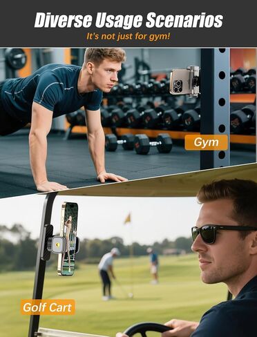Gym Magnetic Phone Holder【Strong Magnets】- 360 Adjustable Magnetic Phone Mount, Phone Holder Gym Accessories for Men Women Compatible with All Smartphones 4.7-7" in Kuwait