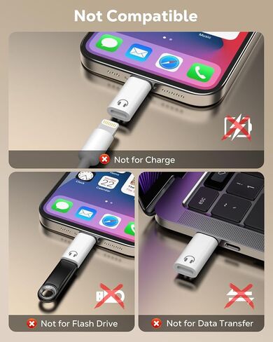 MoKo Lightning to USB C Adapter for Headphones with Line Control, Lightning to USB C Adapter Audio for iPhone 16e/iPhone 16/15 Pro Max Plus, Not for Charging/Data Transfer/Lavalier Mic/Speakers in Saudi Arabia