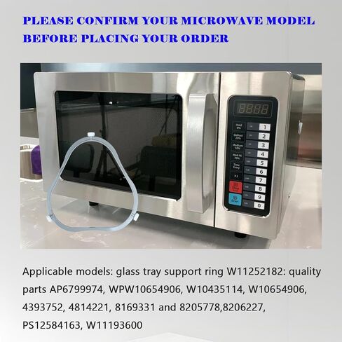 2pcs W11252182 8206227 حلقة دعم القرص الدوار الميكروويف لأجزاء فرن الميكروويف ويرلبول ، دعم صينية زجاجية متوافقة مع استبدال Amana Kenmore Oven W10435114 PS12584163 W10654906 in Saudi Arabia