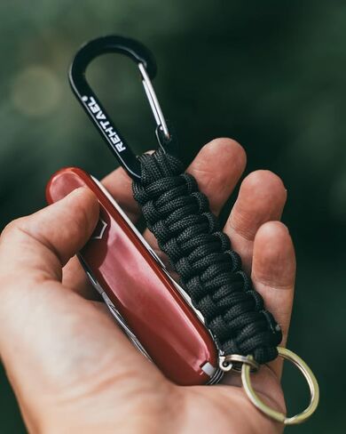 Carabiner Key Chain, Braided Paracord Rope Keychain Clip, Heavy Duty Keychain Lanyard for Backpack Camping Hiking in Kuwait