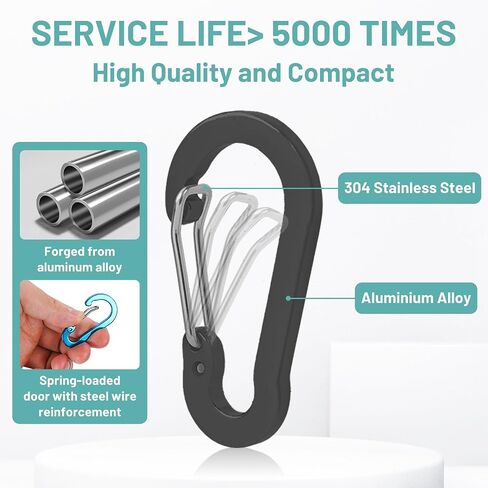 مقاطع carabiner من الألومنيوم متعددة الحزم ، 2 "ربيع خفيفة للغاية وقفل للمفاتيح والمشي لمسافات طويلة والأنشطة الخارجية in Saudi Arabia
