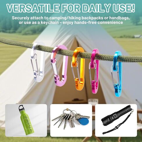 مقاطع carabiner من الألومنيوم متعددة الحزم ، 2 "ربيع خفيفة للغاية وقفل للمفاتيح والمشي لمسافات طويلة والأنشطة الخارجية in Saudi Arabia