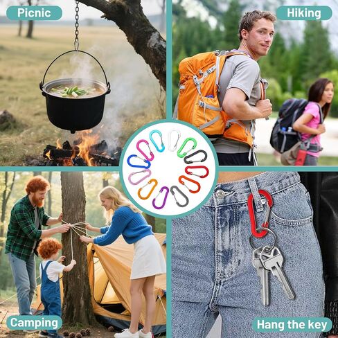 مقاطع carabiner من الألومنيوم متعددة الحزم ، 2 "ربيع خفيفة للغاية وقفل للمفاتيح والمشي لمسافات طويلة والأنشطة الخارجية in Saudi Arabia