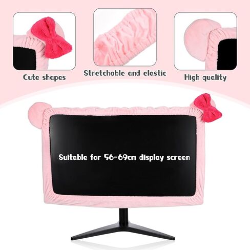 22 "-27" غطاء شاشة الكمبيوتر Kawaii مع Cat Ear Lovely مرنة مرونة غلاف الغبار واقي فروي شاشة شاشة شاشة لطيفة in Saudi Arabia