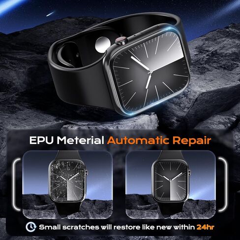 6 pack for Apple Watch Series 9 8 7 Screen Protector 45mm HD Soft EPU Film [Not Glass] iWatch Protector Easy to Install Self-Healing Anti Scratch 0 Bubble HD Touch Sensitive in Kuwait