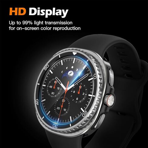 MISXI [واقي شاشة زجاجي مزدحمة من 3 عبوات مع مجموعة أدوات محاذاة تلقائية ، متوافقة مع Samsung Galaxy Watch 8 Classic 46mm ، حماية عازلة للغاية لـ Galaxy Watch8 Classic ، Clear in Kuwait
