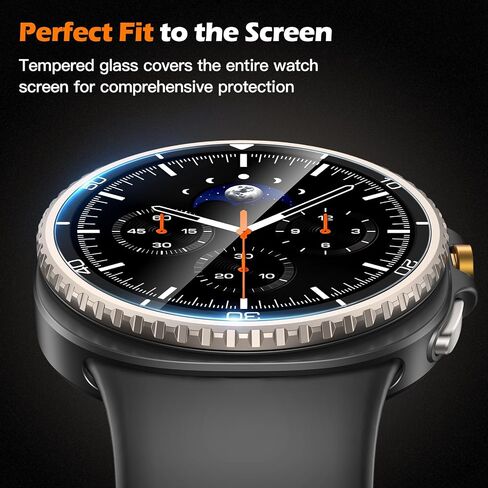 MISXI [واقي شاشة زجاجي مزدحمة من 3 عبوات مع مجموعة أدوات محاذاة تلقائية ، متوافقة مع Samsung Galaxy Watch 8 Classic 46mm ، حماية عازلة للغاية لـ Galaxy Watch8 Classic ، Clear in Kuwait