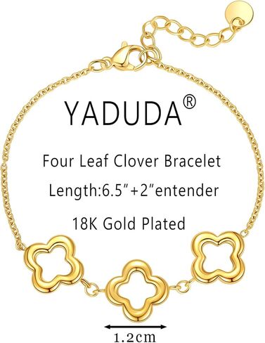 YADUDA أساور الطبقات أساور الذهب لذيذ للنساء سلسلة ربط مشبك ورق مع الملكيت الأحجار المختلطة الملونة الأزرق الفيروز رودوتشروسيت قابل للتعديل 14K مطلية بالذهب أساور بوهو للنساء in Kuwait