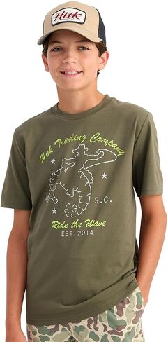 HUK Unisex Kid's Short Sleeve Performance Tee, Fishing T-Shirt, Off The Water-Baked Clay, Medium in Kuwait