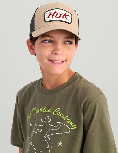 HUK Unisex Kid's Short Sleeve Performance Tee, Fishing T-Shirt, Off The Water-Baked Clay, Medium in Kuwait