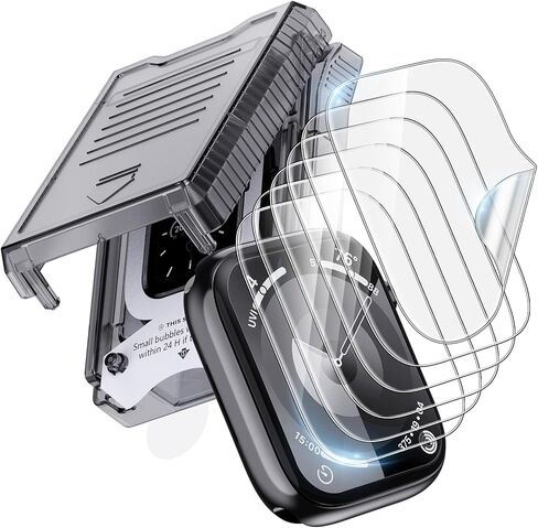 6 حزمة لـ Apple Watch Series 9 8 7 شاشة واقي 45 مم HD Film Soft EPU [NOT GLASS] IWatch Protector يسهل تثبيت الشفاء الذاتي المضاد للخدش 0 Bubble HD Touch Sensitive in Kuwait