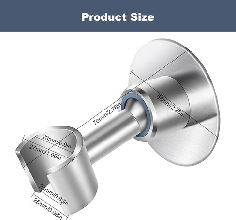 Shower Head Holder 360° Adjustable Handheld Bathroom Shower Head Bracket SUS304 Stainless Steel Wall Mount Shower Spray Holder No Drill Adhesive Mount Handheld Shower Head Holder Brushed Finish in Saudi Arabia