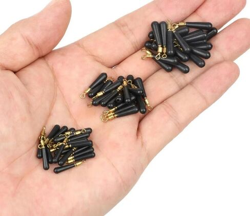 100pcs/الكثير من حاملي تعويم الأسماك ب شكل حلقة نحاسية من النحاس 360 درجة حرية الدوران الدورانيات السيليكون حامل الصيد معالجة هدايا الصيد للرجال in Kuwait