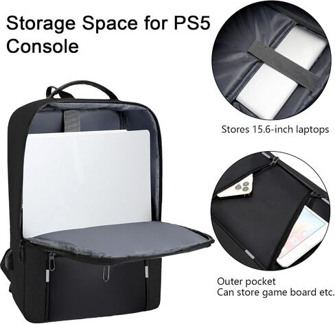 Gaming Travel Backpack for PS5/PS5 Slim, Protective Carrying Case Storage Bag Compatible with PlayStation 5 Console with USB Port for Game Disc, Controllers and More Gaming Accessories in Saudi Arabia