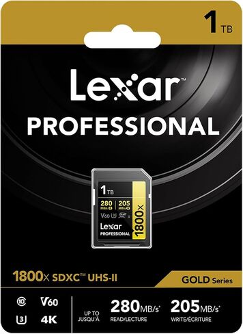 Lexar Gold Series Professional 1800x 1TB UHS-II SDXC Card in Saudi Arabia