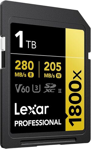 Lexar Gold Series Professional 1800x 1TB UHS-II SDXC Card in Saudi Arabia