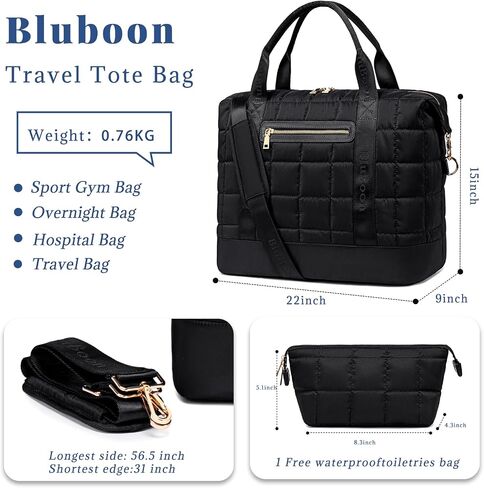 حقيبة Bluboon للسيدات من القماش لعطلة نهاية الأسبوع يمكن حملها طوال الليل في مقبض عربة in Kuwait