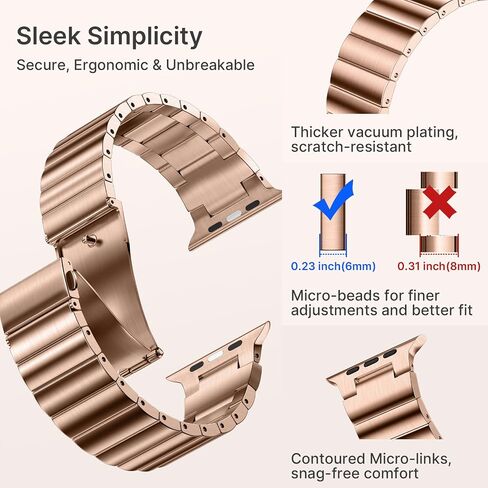 Fullmosa Metal Band Compatible with Apple Watch 45mm 44mm 42mm 41mm 40mm 38mm for Men Women, Stainless Steel iWatch Band with Case for Apple Watch Series 9 8 7 6 5 4 3 2 1 SE in Saudi Arabia