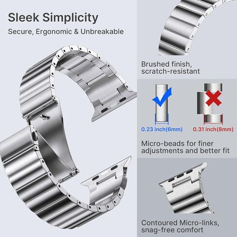 Fullmosa Metal Band Compatible with Apple Watch 45mm 44mm 42mm 41mm 40mm 38mm for Men Women, Stainless Steel iWatch Band with Case for Apple Watch Series 9 8 7 6 5 4 3 2 1 SE in Saudi Arabia