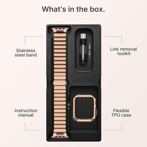 Fullmosa Metal Band Compatible with Apple Watch 45mm 44mm 42mm 41mm 40mm 38mm for Men Women, Stainless Steel iWatch Band with Case for Apple Watch Series 9 8 7 6 5 4 3 2 1 SE in Saudi Arabia