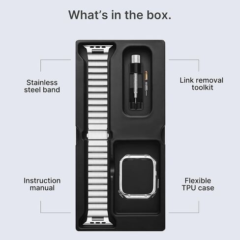 Fullmosa Metal Band Compatible with Apple Watch 45mm 44mm 42mm 41mm 40mm 38mm for Men Women, Stainless Steel iWatch Band with Case for Apple Watch Series 9 8 7 6 5 4 3 2 1 SE in Saudi Arabia