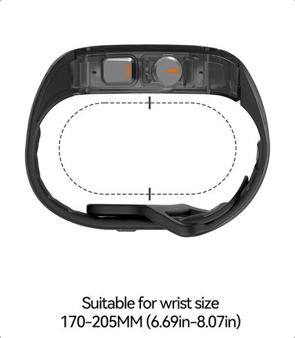 AULUMU A01 CORBON CARBON CASE مع Apple Watch Ultra Band 49mm | تصميم خفيف الوزن فاخر | فقط لفرقة Apple Watch Ultra 1/2 49mm | علبة ألياف الكربون مع الأشرطة السوداء in Kuwait
