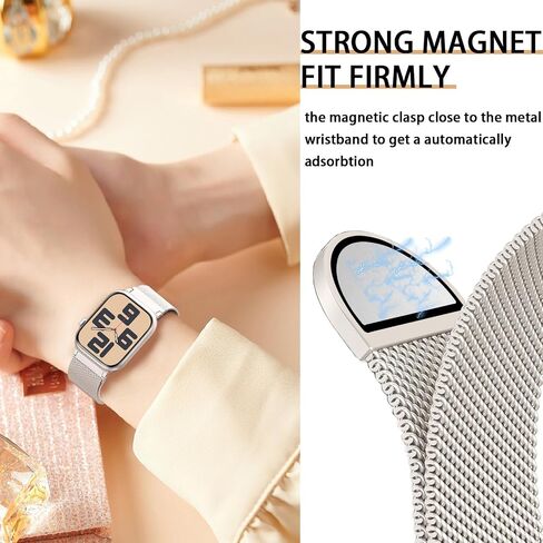 Magnetic Band and Case for Apple Watch Band 40mm 41mm 42mm 44mm 45mm 46mm Women/Men, Stainless Steel Milanese Loop Strap, Full Protective Cover for iWatch SE Series 11/10/9/8/7/6/5/4 in Saudi Arabia