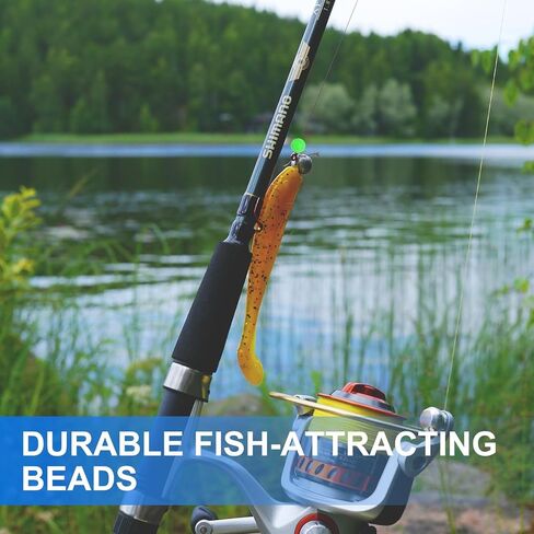 Fishing Beads Glow Soft Plastic Fishing Bait Eggs Lure Rigs Accessories, for Saltwater Freshwater - Round in Saudi Arabia