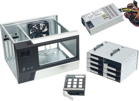 Generic Zhenloonog-X86 8 Bay Disk Disk Drive Hot Swappble NAS Case Server هيكل تخزين 12 جيجا بايت SFF8643 دعم MATX/ITX MB مع تعزيز ENP7140B 400W Flex PSU/USB3.0 * 2 2 in Saudi Arabia