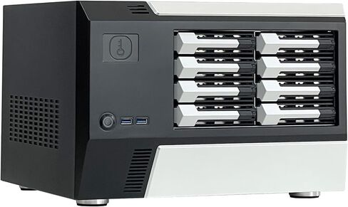 Generic Zhenloonog-X86 8 Bay Disk Disk Drive Hot Swappble NAS Case Server هيكل تخزين 12 جيجا بايت SFF8643 دعم MATX/ITX MB مع تعزيز ENP7140B 400W Flex PSU/USB3.0 * 2 2 in Saudi Arabia