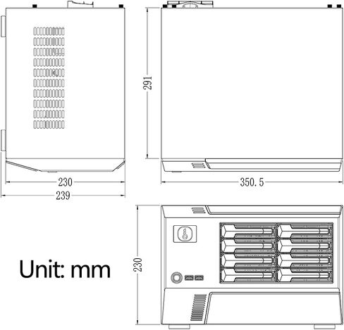 Generic Zhenloonog-X86 8 Bay Disk Disk Drive Hot Swappble NAS Case Server هيكل تخزين 12 جيجا بايت SFF8643 دعم MATX/ITX MB مع تعزيز ENP7140B 400W Flex PSU/USB3.0 * 2 2 in Saudi Arabia