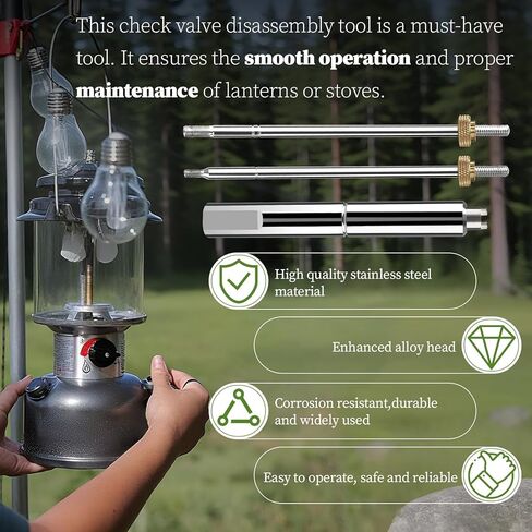 Check Valve Removal Wrench Compatible with Coleman Lantern Stove – Professional Tool for Easy Valve Removal, Tool Tips Made with High-Strength Alloy Material, Fits 200A, 220, 222, 226, 228 More Models in Kuwait