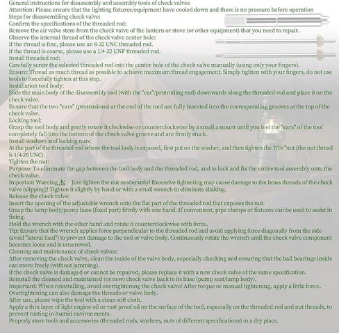 Check Valve Removal Wrench Compatible with Coleman Lantern Stove – Professional Tool for Easy Valve Removal, Tool Tips Made with High-Strength Alloy Material, Fits 200A, 220, 222, 226, 228 More Models in Kuwait