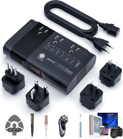 500W محول جهد موجة جيبية نقية الولايات المتحدة إلى أوروبا ، محول 220 فولت إلى 110 فولت للسفر الأوروبي ، محول محول الطاقة كومبو PD ل CPAP Fordener in Kuwait
