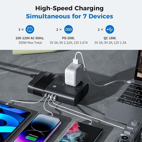 500W محول جهد موجة جيبية نقية الولايات المتحدة إلى أوروبا ، محول 220 فولت إلى 110 فولت للسفر الأوروبي ، محول محول الطاقة كومبو PD ل CPAP Fordener in Kuwait