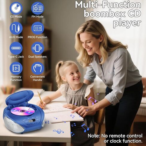 Gueray CD Player Boombox: مشغلات الراديو الأقراص المضغوطة مع مكبرات صوت هوم صوتي FM Radio Aux الدعم الدعم مدخلات وضع التشغيل وضع التشغيل Prog Progr. in Kuwait